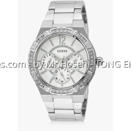 GUESS CRYSTAL DAY DATE MID SIZE LADIES W0845L1