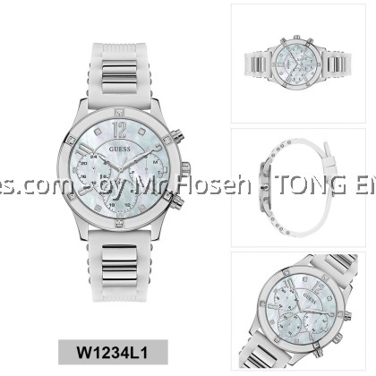 GUESS SPORT CRYSTAL DAY DATE MID SIZE LADIES W1234L1