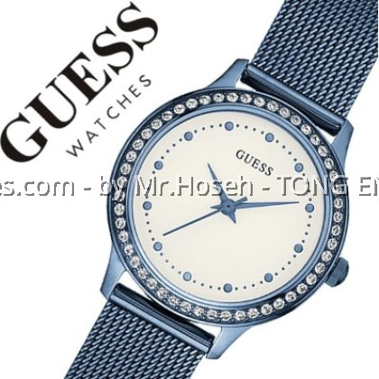 GUESS CRYSTAL BLUE MILANESE LADIES W0647L4