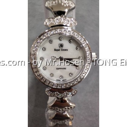Royal Crown Crystal Bracelet Watch 2608S-SS-1M