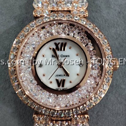 Royal Crown Crystal Bracelet Watch 2606B-RG-1M