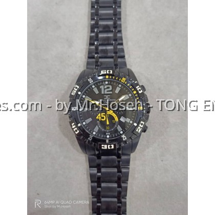 Carlo Cardini Swiss Chronograph Quartz 46mm Men Watch 050G-SS-BLK-1
