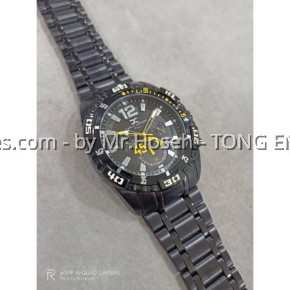 Carlo Cardini Swiss Chronograph Quartz 46mm Men Watch 050G-SS-BLK-1