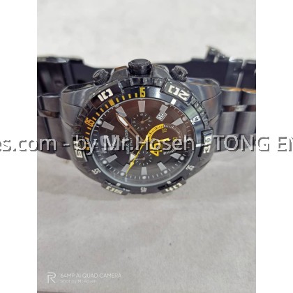 Carlo Cardini Swiss Chronograph Quartz 46mm Men Watch 050G-SS-BLK-1