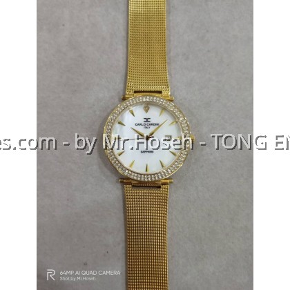 Carlo Cardini Crystals Swiss Quartz 38mm Ladies Watch 4507G-GP-1