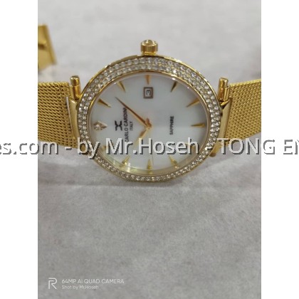 Carlo Cardini Crystals Swiss Quartz 38mm Ladies Watch 4507G-GP-1