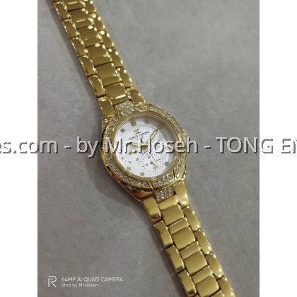 Carlo Cardini Crystals Multi-Hand Swiss Quartz 36mm Ladies Watch 3030L-GP-1