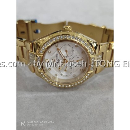 Carlo Cardini Crystals Multi-Hand Swiss Quartz 36mm Ladies Watch 3030L-GP-1