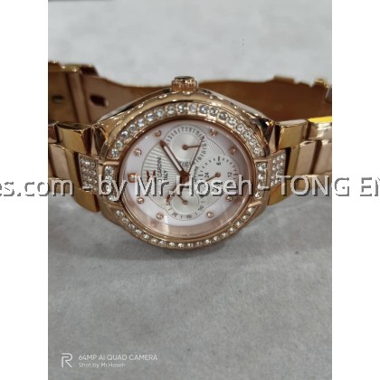 Carlo Cardini Crystals Multi-Hand Swiss Quartz 36mm Ladies Watch 3030L-RG-1