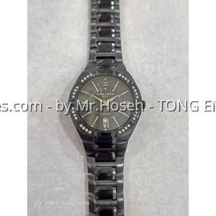Carlo Cardini Crystals Swiss Quartz 33mm Ladies Watch 4029L-BLK-4 Carlo Cardini Crystals Swiss Quartz 33mm Ladies Watch 4029L-BLK-4