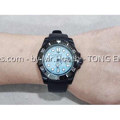 Balmer Tiffany Blue Submariner Black PVD 40mm Automatic Sports Watch 8135G BU-5 Balmer Tiffany Blue Submariner Black PVD 40mm Automatic Sports Watch 8135G BU-5
