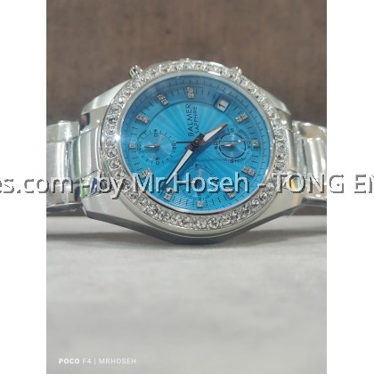 Balmer Crystals 36mm Ladies Chronograph Watch 8149M SS-BU Balmer Crystals 36mm Ladies Chronograph Watch 8149M SS-BU