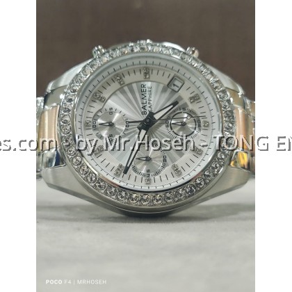 Balmer Crystals 36mm Ladies Chronograph Watch 8149M RTT-1