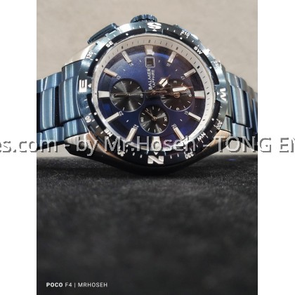 Balmer 44mm Men Chronograph Watch with Compass Bezel 8118G SS-5