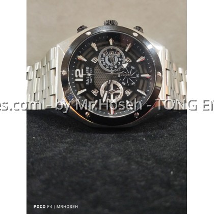 Balmer 45mm Octagon Shaped Men Chronograph Watch 8163G SS-4