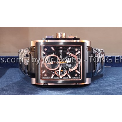 Balmer 42mm Rectangle XL Chronograph Men Quartz Watch A8144G BRG-48