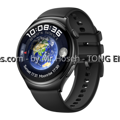 HUAWEI WATCH 4 LTE Black Stainless Steel Case Fluoroelastomer Strap 