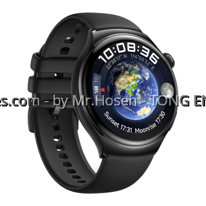 HUAWEI WATCH 4 LTE Black Stainless Steel Case Fluoroelastomer Strap 