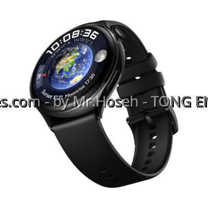 HUAWEI WATCH 4 LTE Black Stainless Steel Case Fluoroelastomer Strap 