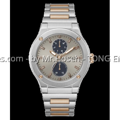 GUESS Mens 2-Tone Silver Tone Multi-function Watch 45mm GW0795G2