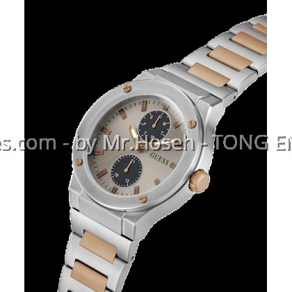 GUESS Mens 2-Tone Silver Tone Multi-function Watch 45mm GW0795G2