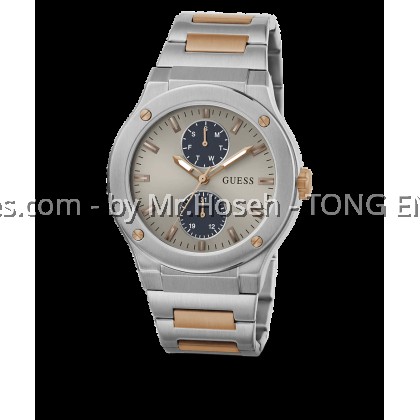 GUESS Mens 2-Tone Silver Tone Multi-function Watch 45mm GW0795G2