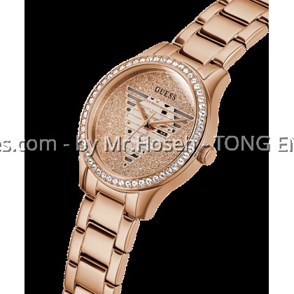 GUESS Ladies Rose Gold Tone Analog Watch 38mm GW0806L3