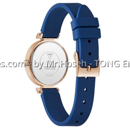 GUESS Ladies Blue Rose Gold Tone Analog Watch 28mm GW0912L3