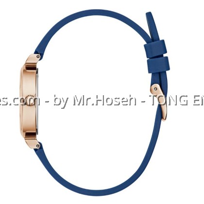 GUESS Ladies Blue Rose Gold Tone Analog Watch 28mm GW0912L3