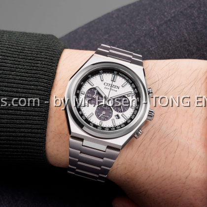 Citizen Zenshin Eco-Drive Super Titanium Panda Chronograph Watch CA4610-85A