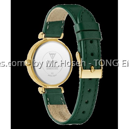 GUESS Ladies Green Gold Tone Analog 28mm Watch GW0614L4