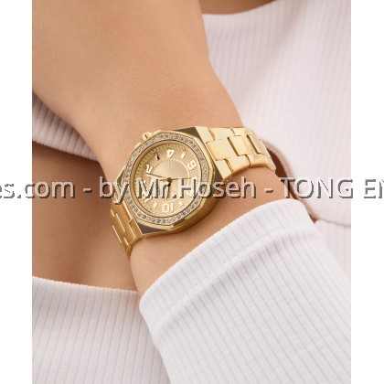 GUESS Ladies Gold Tone Analog 34mm Watch GW0877L2