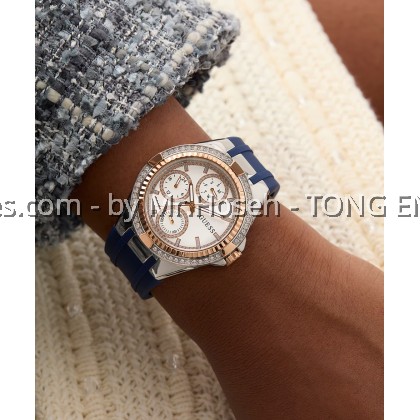 GUESS Ladies Blue 2-Tone Multi-function 39mm Watch GW879L2