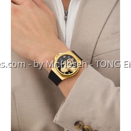 Guess Mens Year of the Horse Black Gold Tone 44mm Analog Watch GW0979G1 Guess Mens Year of the Horse Black Gold Tone 44mm Analog Watch GW0979G1