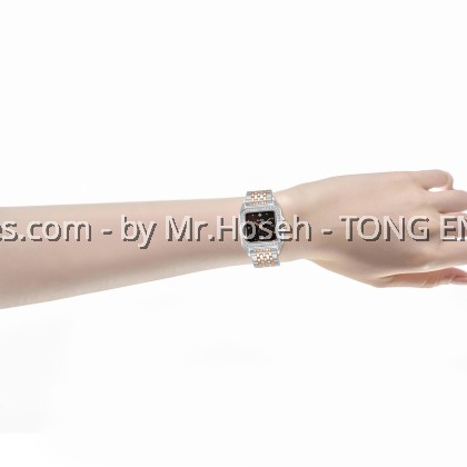 Alba Fashion Crystal Bezel Square Two-Tone Ladies' Quartz AH7FE5X1 Alba Fashion Crystal Bezel Square Two-Tone Ladies' Quartz AH7FE5X1