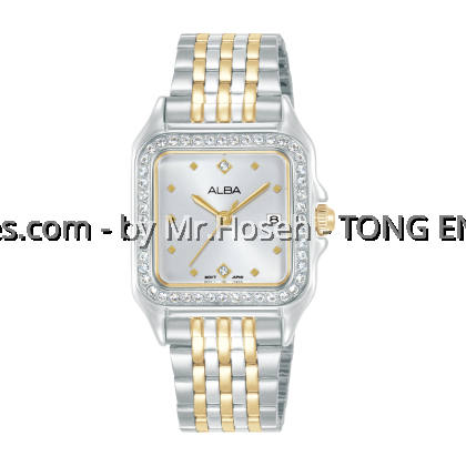 Alba Fashion Crystal Bezel Square Two-Tone Ladies' Quartz AH7FE7X1 Alba Fashion Crystal Bezel Square Two-Tone Ladies' Quartz AH7FE7X1