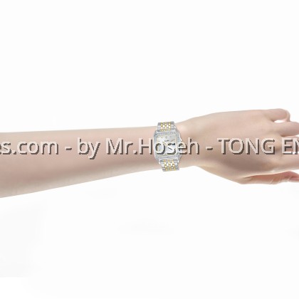 Alba Fashion Crystal Bezel Square Two-Tone Ladies' Quartz AH7FE7X1 Alba Fashion Crystal Bezel Square Two-Tone Ladies' Quartz AH7FE7X1